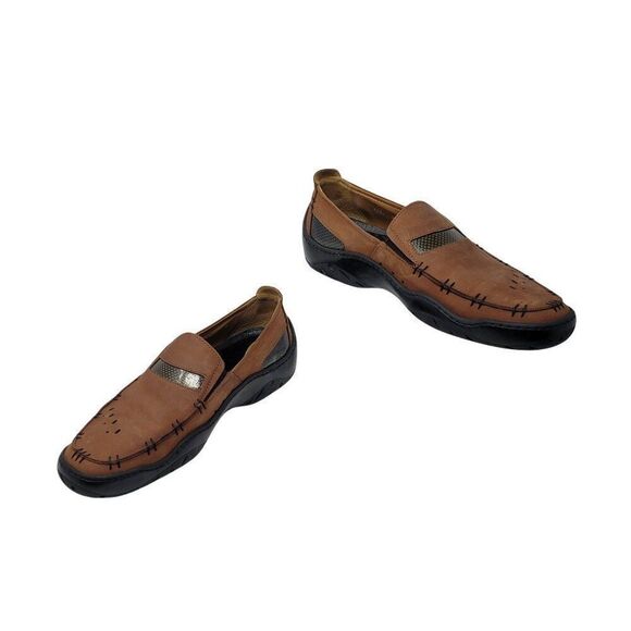 Michael Toschi Mens Mach 8284 Leather Driving Loafers Brown Sz 9 CarbonLite - Picture 7 of 14